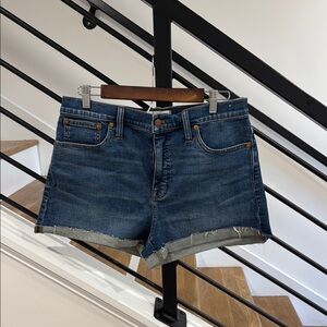 Madewell Blue High-Rise Jean Shorts Classic Cutoff Style